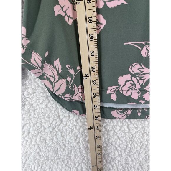 Title Nine Swim Shirt Womens XS Floral Green Pink Long Sleeve Rash Guard Zip - Picture 6 of 8
